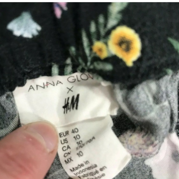 Anna Glover X H&M Women’s Wide Leg Floral Pull on Pants Size 10 - Picture 7 of 8